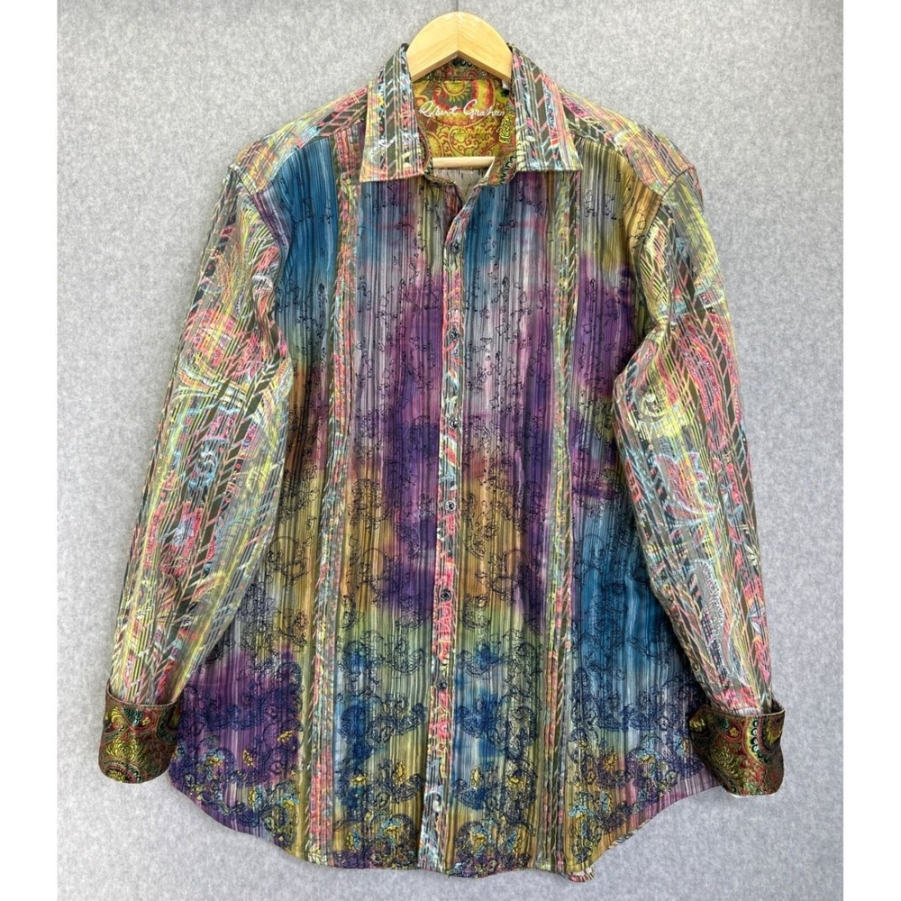 Robert Graham Limited Edition Long Sleeve Classic Fit Button Front Shirt LARGE
